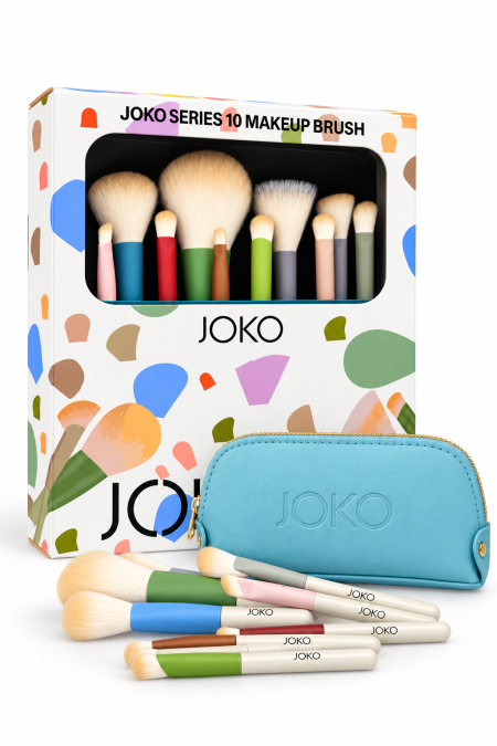 طقم فرش مكياج العيون 10 قطع مع جزدان من جوكو |   SERIES 10 MAKEUP BRUSH BYJOKO